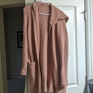 Terracotta cardigan knee length